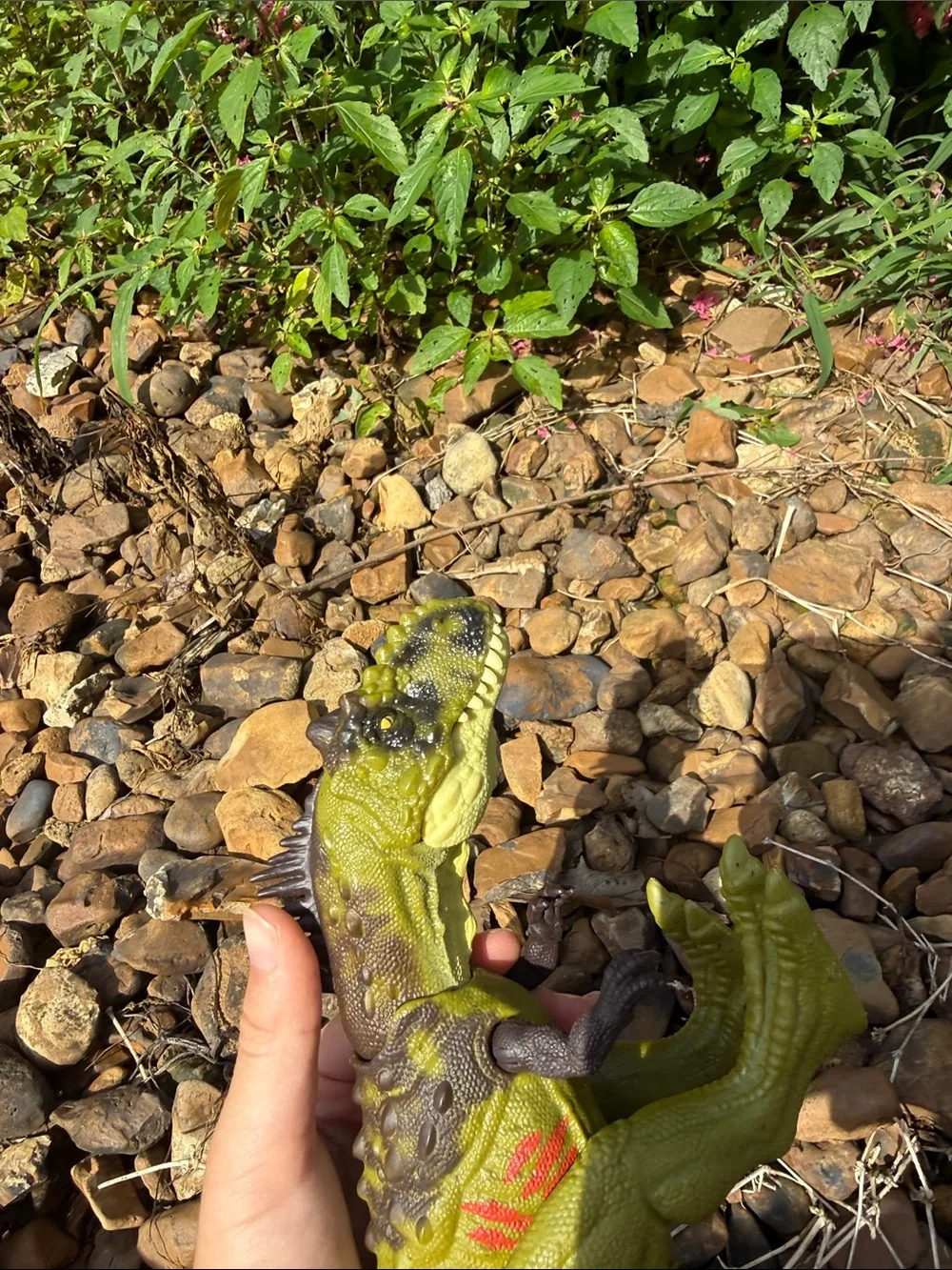 Mattel Olive Green and Brown Dino Figure with Red Markings